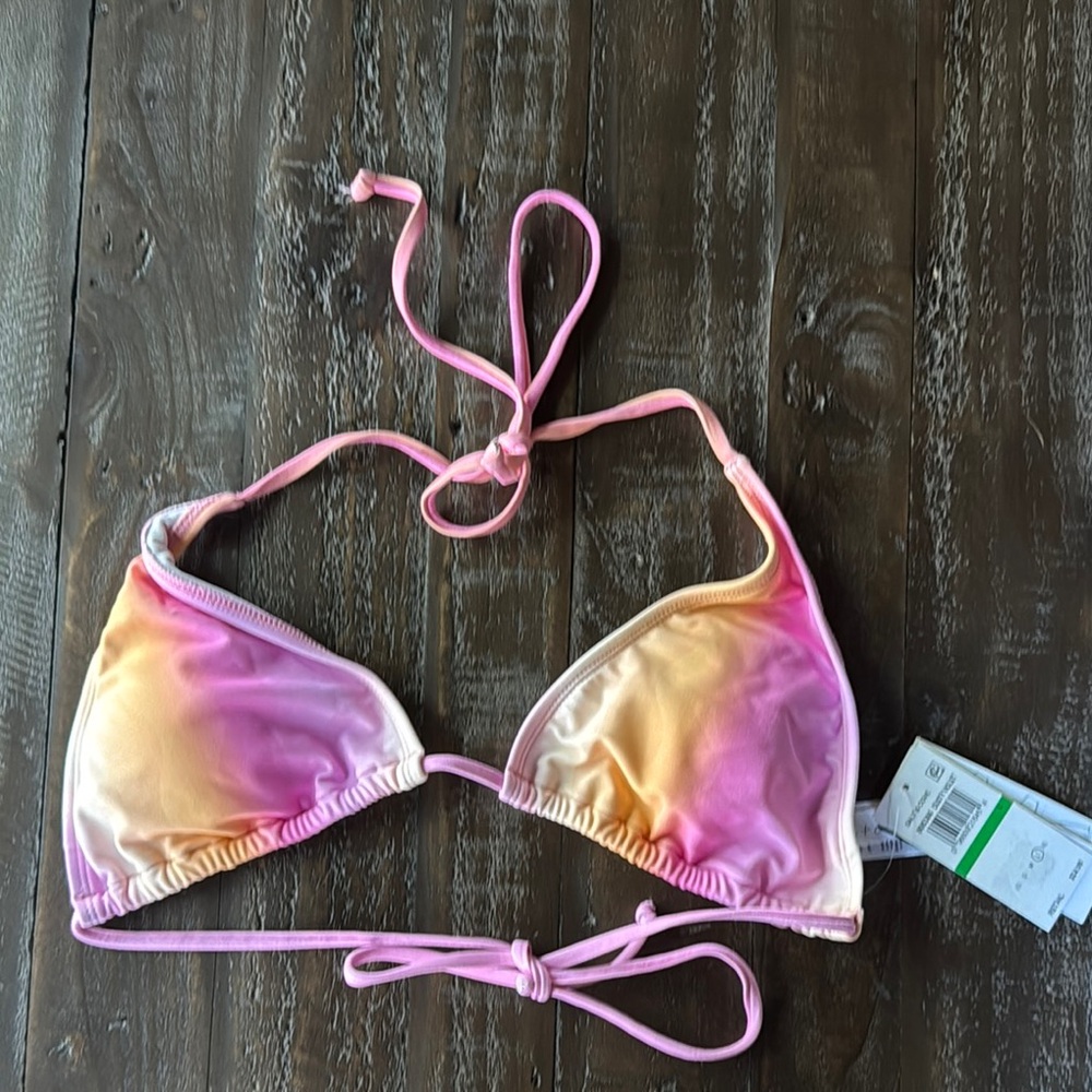 Salt + Cove Pink and Yellow Bikini Top